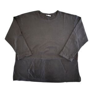 EUC J Jill Pure Jill Women's Black Top Front Pocket 3/4 Sleeves‎ Size  XL Cotton